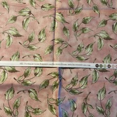 Fuchsia by Jackie Robinson for Maywood Pink With Green Leaves 1 Yard