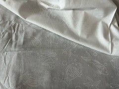 Ramblings By The Sea P&B Textiles Blender Tonal White Ocean Fish Star Fish BTY