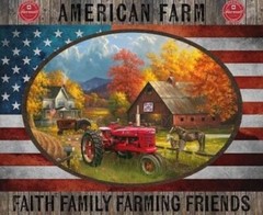 36″ X 44″ Panel Farmall Patriotic Multicolor Cotton Fabric Panel D367.64