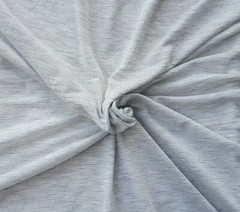 Gray Off White Yarn Dye Stripes Fabric Jersey Knit By the Yard 8/17