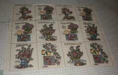 Vintage Joan Kessler Concord Fabrics Flower Seeds Cotton Panel 34″ x 42″ 12 Bloc
