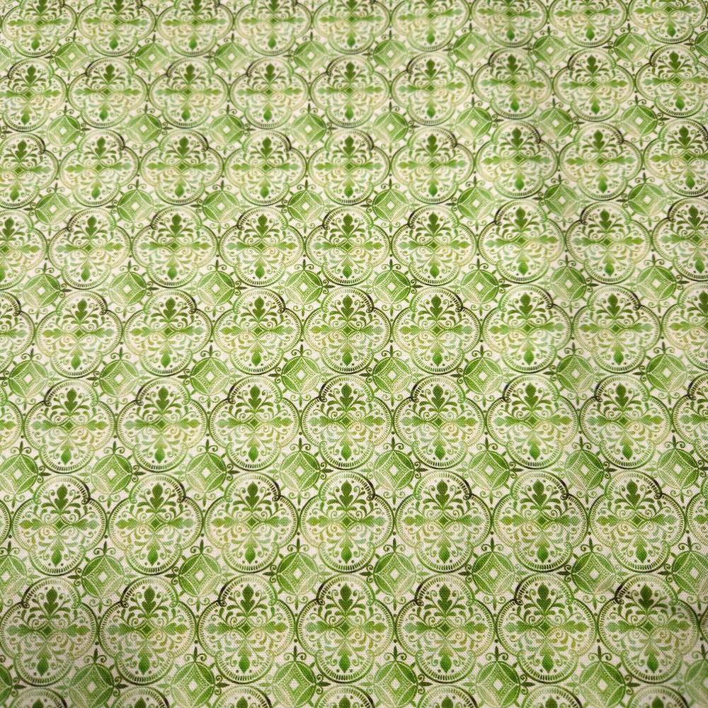 Ambrosia BTY Natalie Miles P&B Textiles Green Damask Print