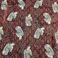 Elvis Burgundy Cotton Fabric Bundle Size Solid Swirls Stripe Print Quilting Sew