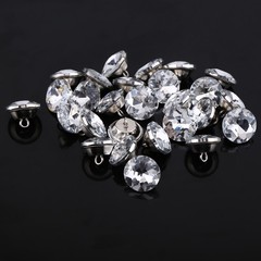 Diamante Silver Rhinestone Crystal Round Buttons Sewing Craft (20mm) CHU