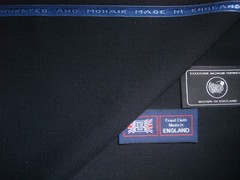 60% MOHAIR & 40% WOOL SUITING FABRIC IN BLACK MADE IN ENGLAND = 285 g/m. = 3.8 m
