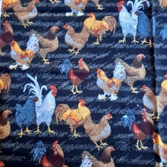 Chicken Coop Rooster Cotton Fabric 27″ X 44″ Fabric Traditions Chicken