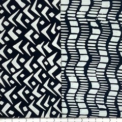 8 Fat Quarters Black & White Grids #2 Batik Lunn Fabric FQ Pack 100% Cotton