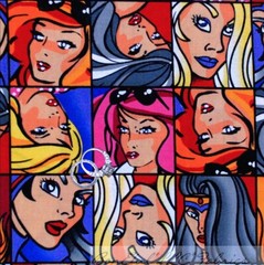 BonEful Fabric FQ Cotton Quilt VTG Beach Pin Up WILD Harley DIVA Sexy GIRL Block
