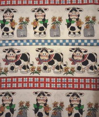 country farm cow fun fabric 12 x 11.5 inch 1pc