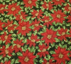 Festive Elegance BTY Studio 8 VIP Tonal Red Poinsettias Metallic Dots Dark Green