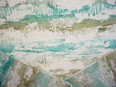 14-1/2 Kravet 35584 Textured Paint Brush Stroke Teal Parchment Upholstery Fabric