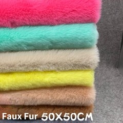 Solid Faux Rabbit Fur Fabric Plush Thick Fluffy Furry Cloth for Sewing By Meter