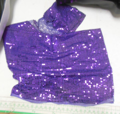 Lot of 2 sequin fabric remnants Purple Praise tunic project 40″x 2yd &20″ x 2 yd