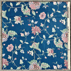 3 Yds Vintage Atelier Originals An-Long Lee Blue Jacobean Upholstery Fabric