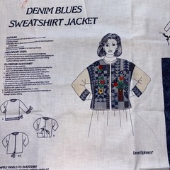 Denim BluesPatchwork Jacket Dream Spinners Cut And Sew 90s Adult One Size Floral