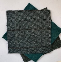 New Colors! Hand Dyed Wool -appliqué/rug/hook (6) 4.5″ Charm Sq; Seaside