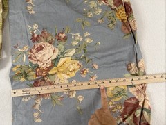 VTG Ralph Lauren Fabric Remnant Sewn On 20″x60″ Blue Floral 1990s Flannel Roses