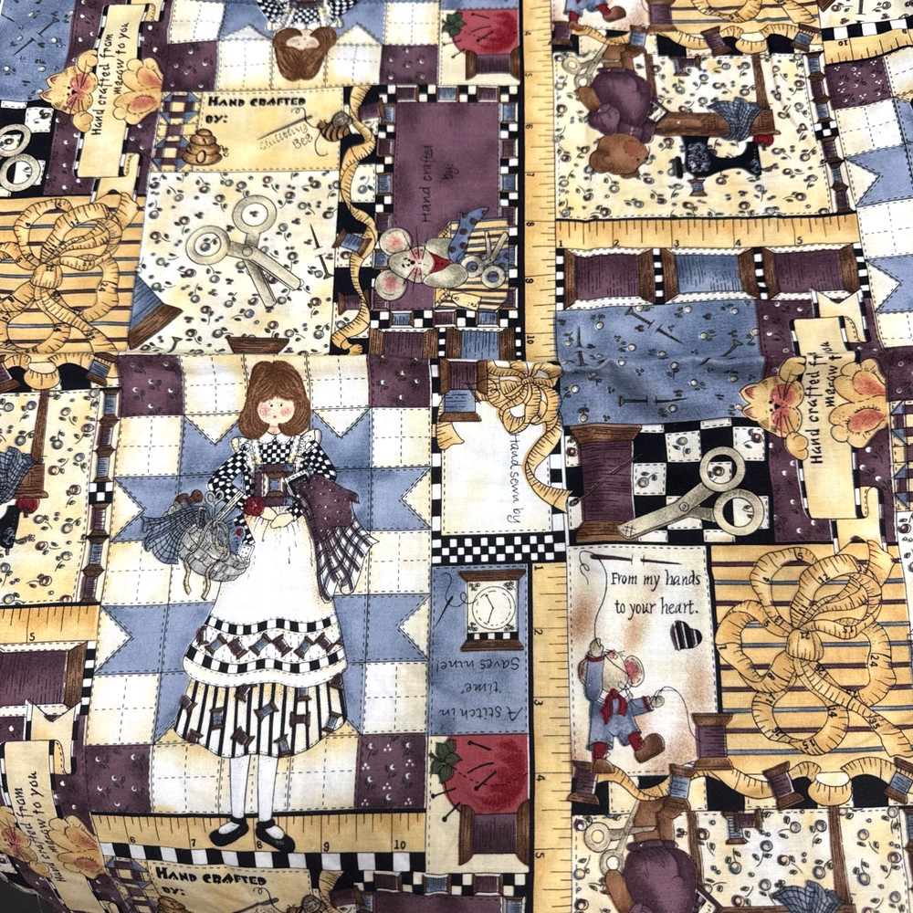 Checkered Past Kathi Walters Sewing Theme Quilting Fabric BT Half Y #13
