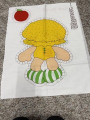 1981 APPLE DUMPLIN fabric pillow panel cut and sew doll UNCUT vintage