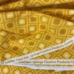 Retro Mustard Geometric Cotton Fabric 72 x 44 in Reclaimed Mod Diamond Print