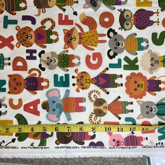 Animals Learn Fabric Digitally Printed by FunSewing – By the Yard