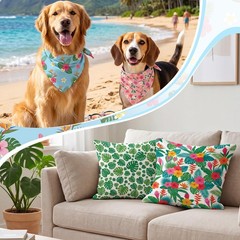 12 Pcs Summer Fabric Bundles, 18 x 22 Inch Hawaiian Fat Quarters, Tropical Th…