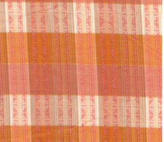 Textured Woven Boho Plaid Cotton Fabric in Sunset Orange & Blush 3 5/8th Yds