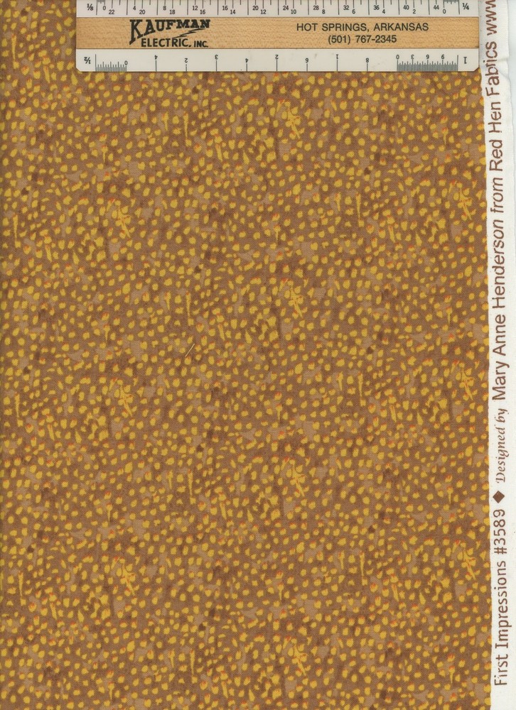 First Impressions Henderson Red Hen Northcott 3589 Gold Yellow Cotton Fabric BTY