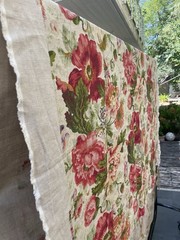 Lorenzo Rubelli floral linen fabric beige flowers 110-150cm