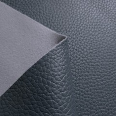 Charcoal Blue Pebble Grain Faux Leather Fabric 54″ Satin Glow By The Yard