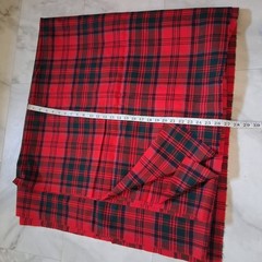 VTG 100% Wool Fabric Red Green Tartan Plaid 54″ x 102″ (2.8 yards) Sew Craft