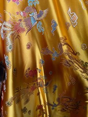 Hope DARK GOLD Dragon Brocade Chinese Satin Fabric by the Yard – 10040