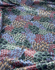 1.5 Yards Stanley King Studios Screen Print Fabric Teflon Finish 54″ Floral VTG