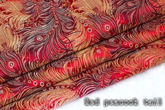 Ancient Chinese Tang Diy Costume Kimono Cos Faux Silk Peacock Tail Sewing Fabric