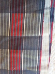 Light Dark Gray Red White Striped Cotton Flannel Fabric 36″ Wide 2.5 Yards Soft