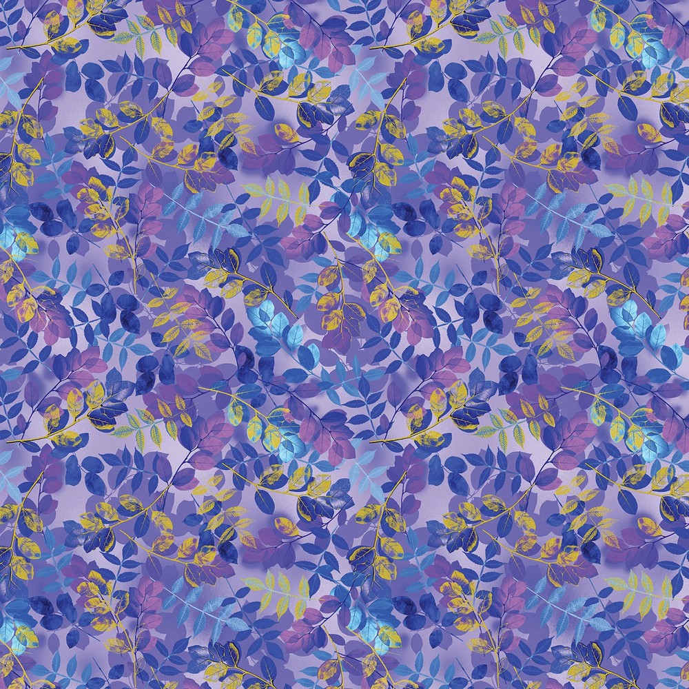 BENARTEX – Metallic Impressions by Kanvas Studio – Ethereal Leaves – Violet