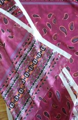 Magenta Paisley Print Fabric, Medium Weight Polyester Blend, 2 3/4 Yds, 56 x 100