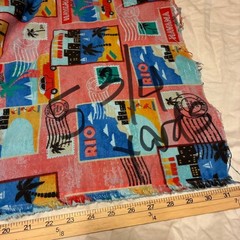 Joann Snuggle Fabric Havana Miami Travel Vacay Pink Flannel Cotton 40″x 5.75 yds