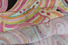 7 Yards Pink Brown Paisley Floral Fabric 100% Cotton 43×252″