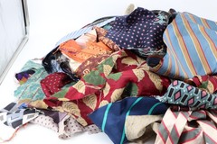 Silk Scrap Lot 2 lbs 8 oz Junk Journal Crazy Quilt Upcycle Deconstructed Ties