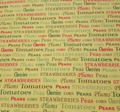 Garden Variety BTY Saturday Evening Post Quilting Treasures Fruit Vegetable Word