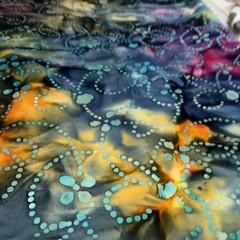 Vibrant Multi-Color Bali Batik Fabric – 2 Yards Uncut – OOP Rare