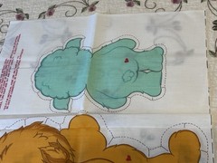 VTG Care Bear Cousins Fabric Pillow Panels 3 Care Bears Cut Sew Rare 1985