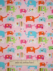 Elephant Mama Baby Fabric By The Yard Pink Cotton Timeless Treasures C1693