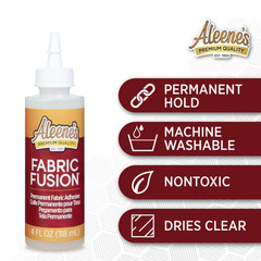 23473 Fabric Fusion Permanent Fabric Adhesive ,Clear,4Oz