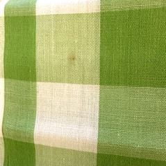 Vintage Large 1 in Gingham Print Fabric Cotton Blend 3 .25 Yds X 44″ Green READ