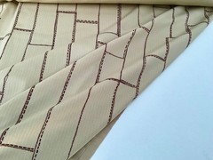 BEIGE JERSEY 60s INSPIRED ABSTRACT CHECK COTTON BLENDMADE IN ITALY FOR GUCCI A8