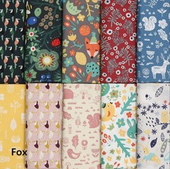 1PCS 108×44 Inch 20COUNT Gray Forest Friend Cotton Print Quilting Fabric 3 Yards