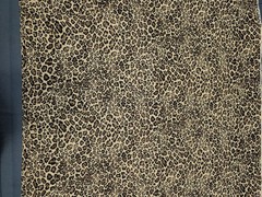 Leopard Print Sewing Fabric Crisp Silky Synthetic 3 Yards Small Print Brown