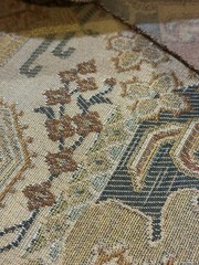Cotton Tapestry Fabric 56″X2.5 Yards Tabiz Earthy Tones Earth Blue Burgundy +